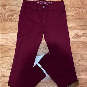 Maroon American Eagle Jeggings